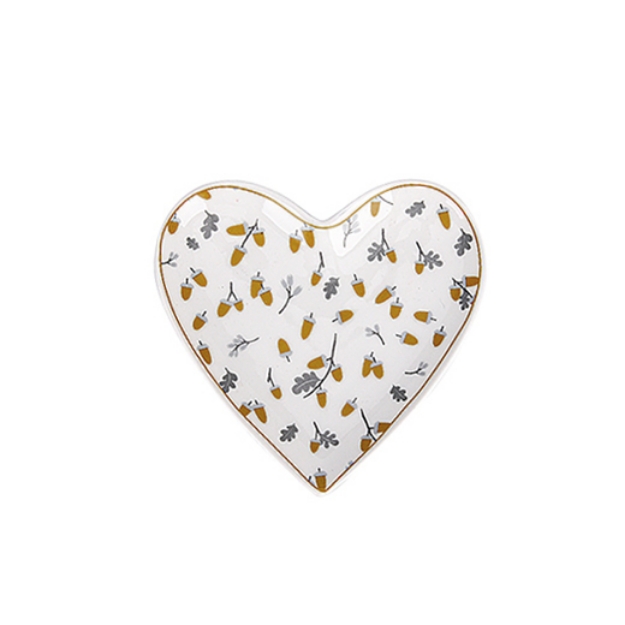 Picture of Μini Ceramic Heart Tray - Acorns