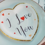 Picture of Heart shaped plates - I love you