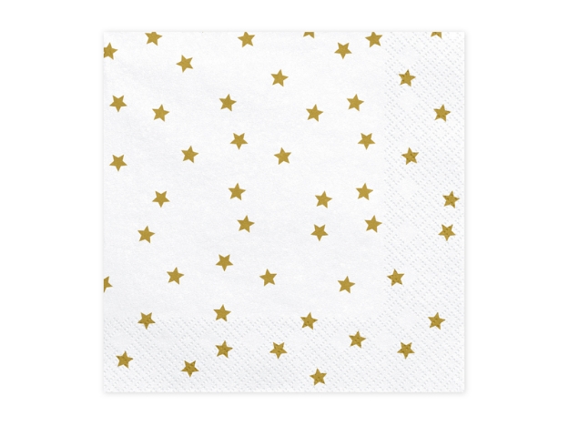 Picture of Paper napkins - White with stars (20pcs)