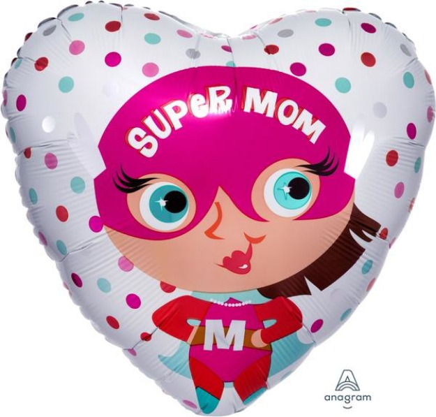 Μπαλόνι Foil σε σχήμα Καρδιά - Super mom