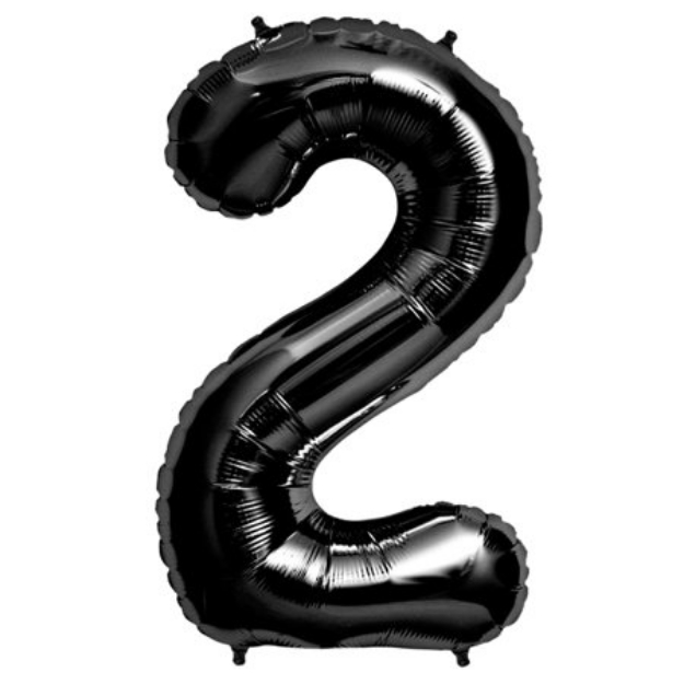 Picture of Foil balloon number 2 black 86cm