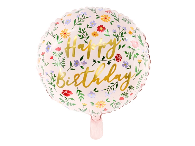 Μπαλόνι foil Happy birthday floral