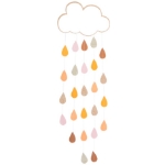 Picture of Decorative cloud with drops glitter rose gold and gold