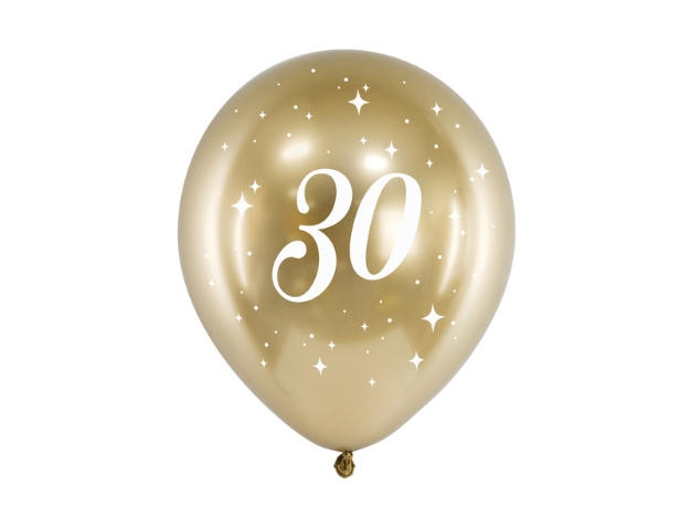 Σετ μπαλόνια χρυσό glossy - 30 (6τμχ)