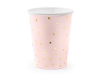 Picture of Paper cups - Powder pink with gold polka dots (6pcs)