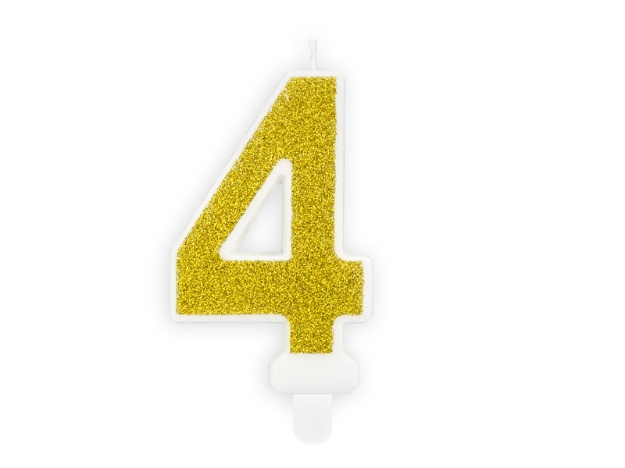 Picture of Gold Glitter 4 Number Candle