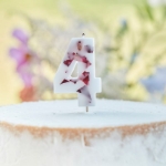 Picture of Pressed petal  number 4 birthday cake candle