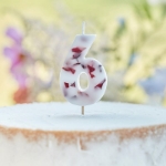 Picture of Pressed petal  number 6 birthday cake candle