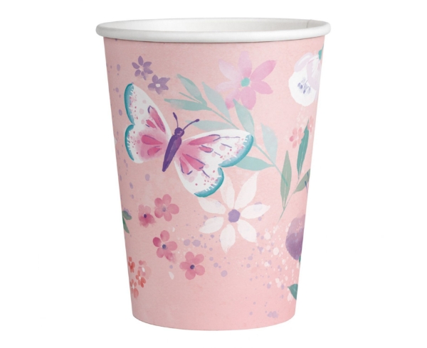 Picture of Paper cups - Pastel butterflies (8pcs)