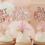 Picture of Rose gold floral cupcake toppers -Baby in bloom