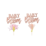 Picture of Rose gold floral cupcake toppers -Baby in bloom