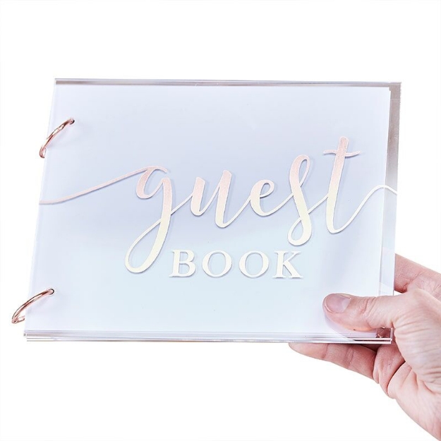 Ευχολόγιο - Βιβλίο Guestbook (ροζ χρυσό)