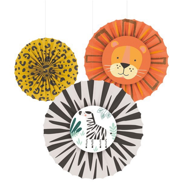 Picture of Tissue Fan Decorations get wild (set 3)