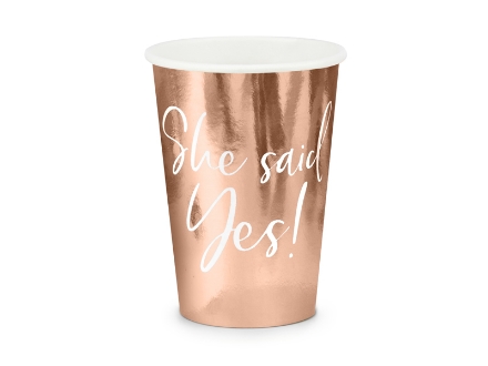 Εμφάνιση  λεπτομερειών Χάρτινα ποτήρια  - She said yes (6τμχ) Εικόνα της Χάρτινα ποτήρια  - She said yes (6τμχ)