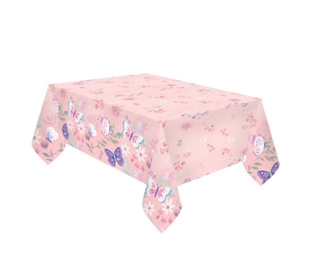 Picture of Paper table cover - Pastel butterflies