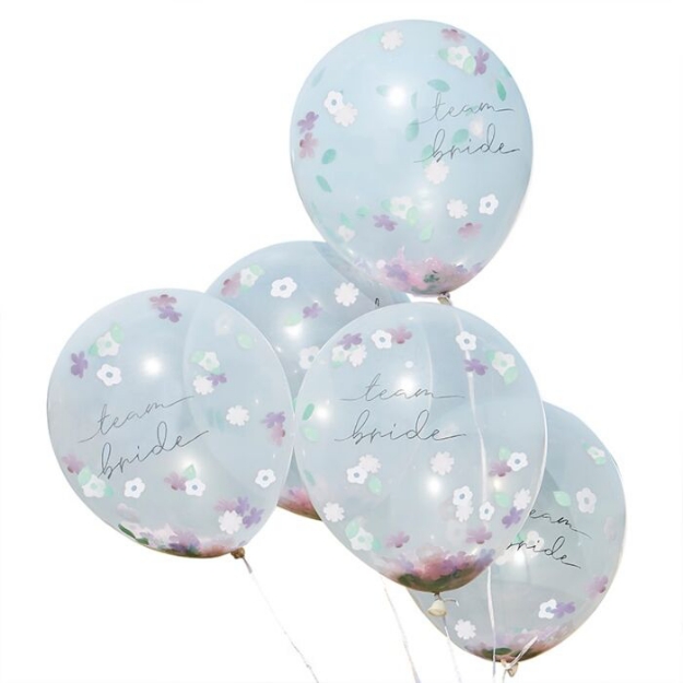 Μπαλόνια με κομφετί λουλούδια - Boho team bride