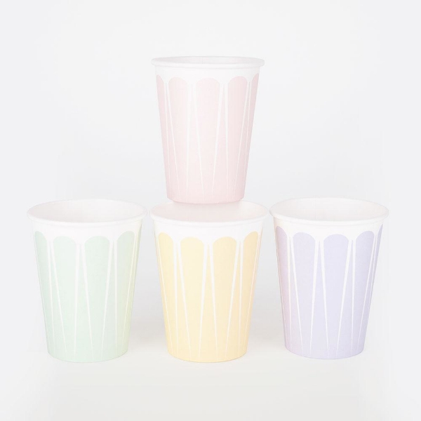 Picture of Paper cups - Pastel and white (8pcs)
