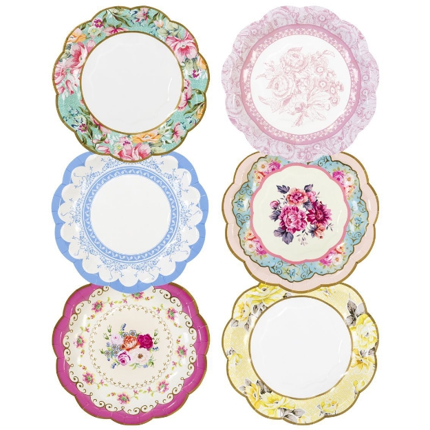 Picture of Side paper plates - Tea time vintage (12pcs)