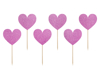 Picture of Cupcake toppers - Hearts, purple 
