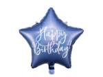 Μπαλόνι foil αστέρι - Navy happy birthday