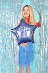 Picture of Foil balloon star - Navy happy birthday 