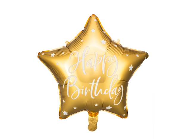 Picture of Foil balloon star - Gold happy birthday 