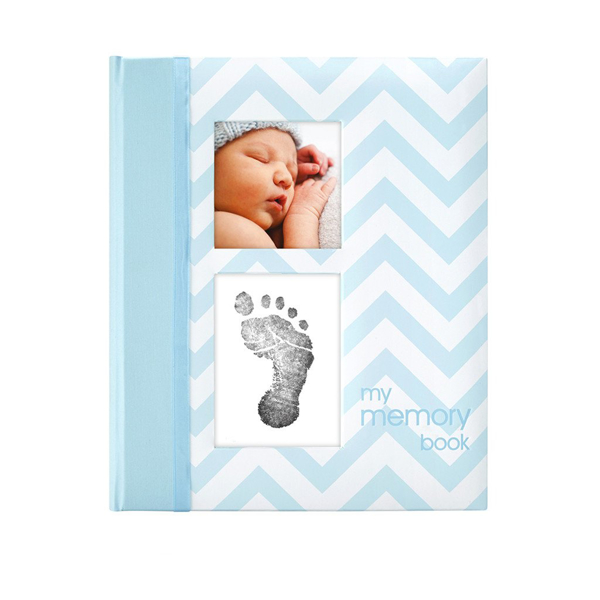 Βιβλίο αναμνήσεων μωρού chevron γαλάζιο