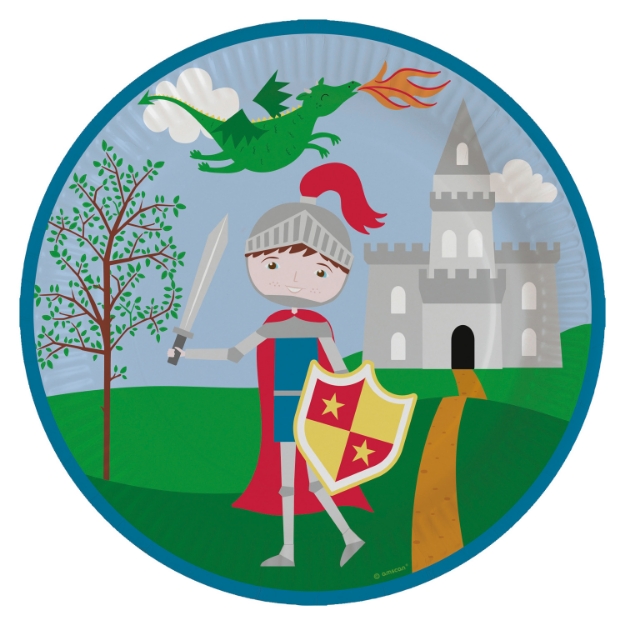 Picture of Dinner paper plates - Knight (8pcs)