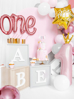 Picture of Foil Balloon Number "1" with crown, 90cm, pink