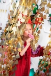 Picture of Foil Christmas trees Backdrop - Gold