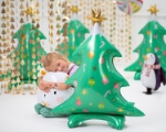 Picture of Foil Christmas trees Backdrop - Gold