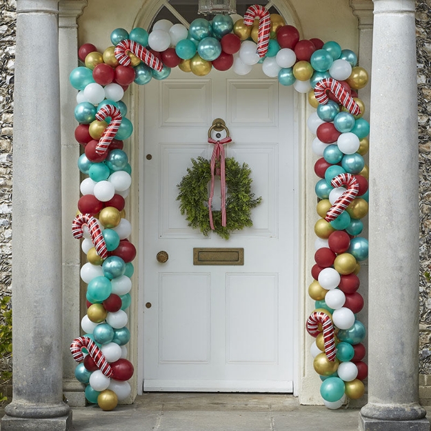 Picture of Christmas door mini balloon garland - Candy cane