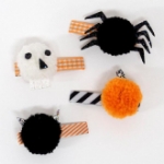 Picture of Halloween Pompom Hair Clips (set of 4)  (Meri Meri)