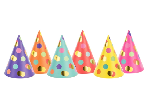 Picture of Party hats - Dots (6pcs)