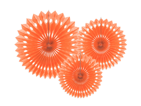 Picture of Peach Tissue Fan Decorations (set 3)