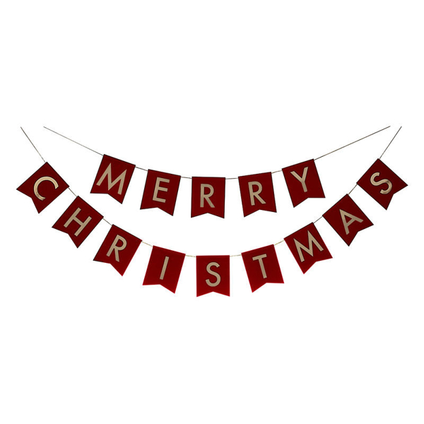 Picture of Merry Christmas bunting red-gold 