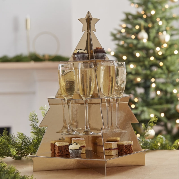 Picture of Christmas tree drinks and treat stand 