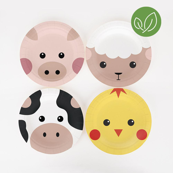 Picture of Side paper plates - Farm animals