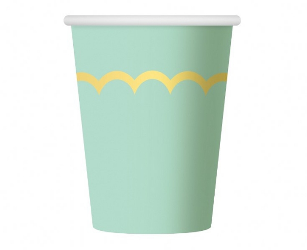Picture of Paper cups - Mint with gold
