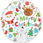 Picture of Foil round balloon Santa and friends