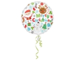 Picture of Foil round balloon Santa and friends