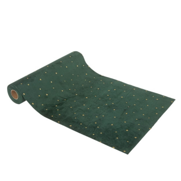 Picture of Green velvet table runner