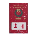 Picture of Countdown calendar - Red wooden Christmas door 
