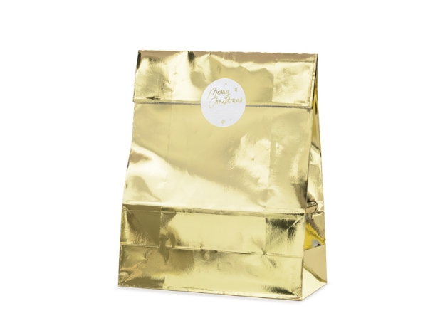 Picture of Gift bags - Merry Christmas gold (3pcs) (25cm L x 38cm H x 11cm W)