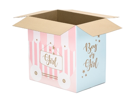 Show details for Gender reveal balloon box - Boy or girl Picture of Gender reveal balloon box - Boy or girl