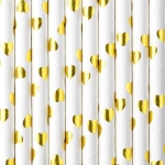 Picture of Paper Straws - Gold Foiled heart (10pcs)