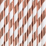 Picture of Paper straws rose gold stripes (10pc)