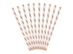 Picture of Paper straws rose gold stripes (10pc)