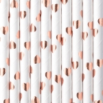 Picture of Paper Straws - Rose gold Foiled heart (10pcs)