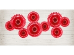 Picture of Red Tissue Fan Decorations (set 3)